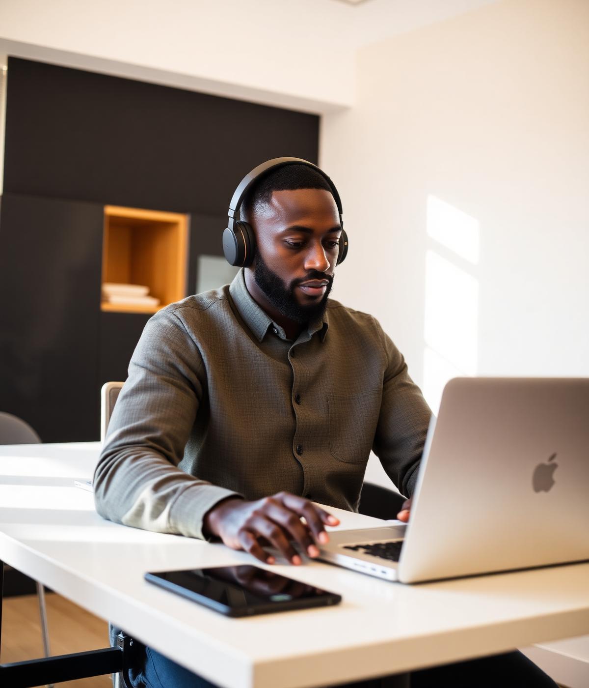 Professional working at desk